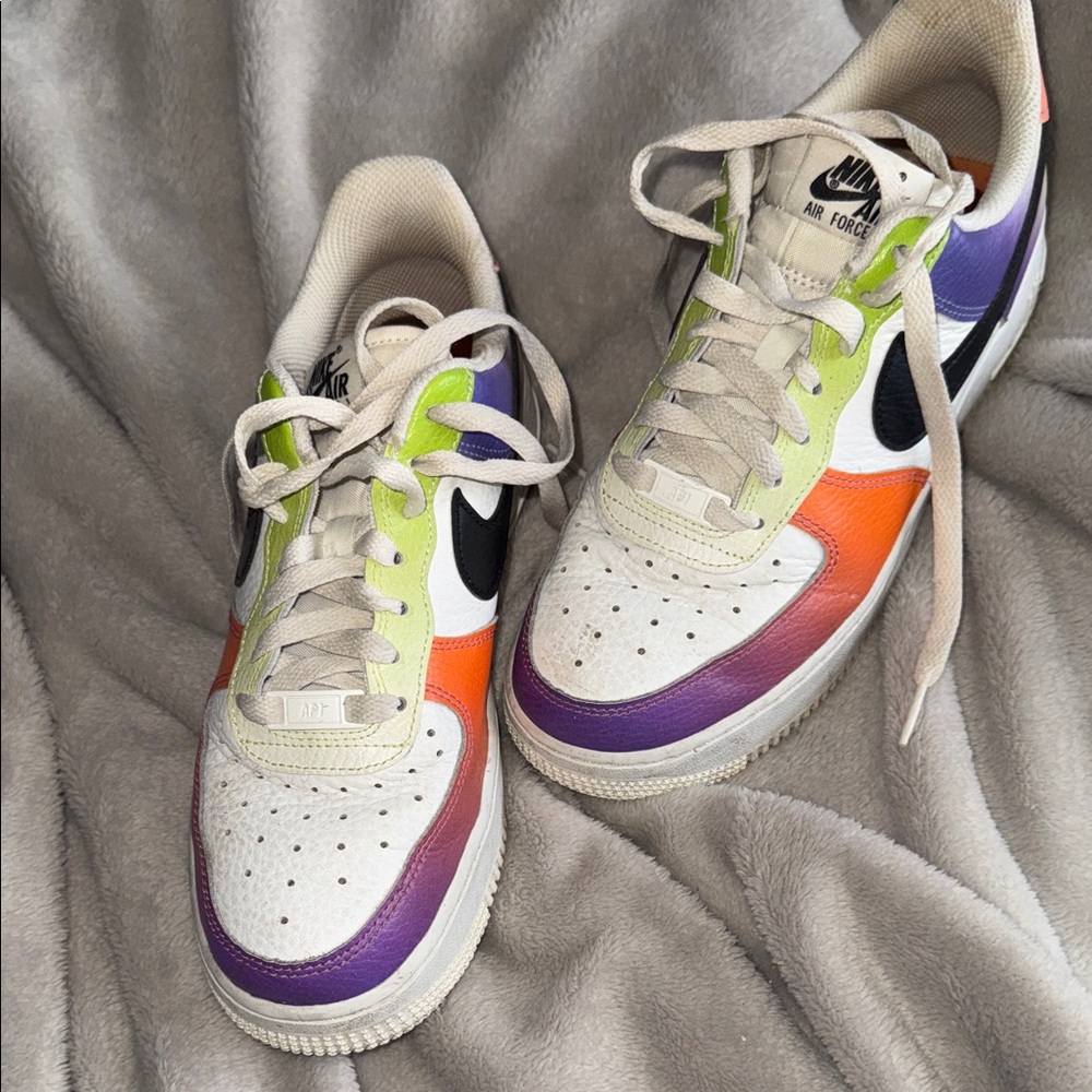 Nike Women's Air Force 1 Sneakers - Purple, Orange, Green